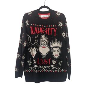 Disney Black Holiday Naughty List Villian Sweater Size S